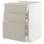 IKEA METOD МЕТОД / MAXIMERA МАКСИМЕРА, напольный шкаф с 3 ящиками, белый / Стенсунд бежевый, 60x60 см 594.081.15 фото