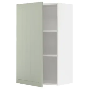IKEA METOD МЕТОД, навесной шкаф с полками, белый / светло-зеленый, 60x100 см 894.874.65 фото