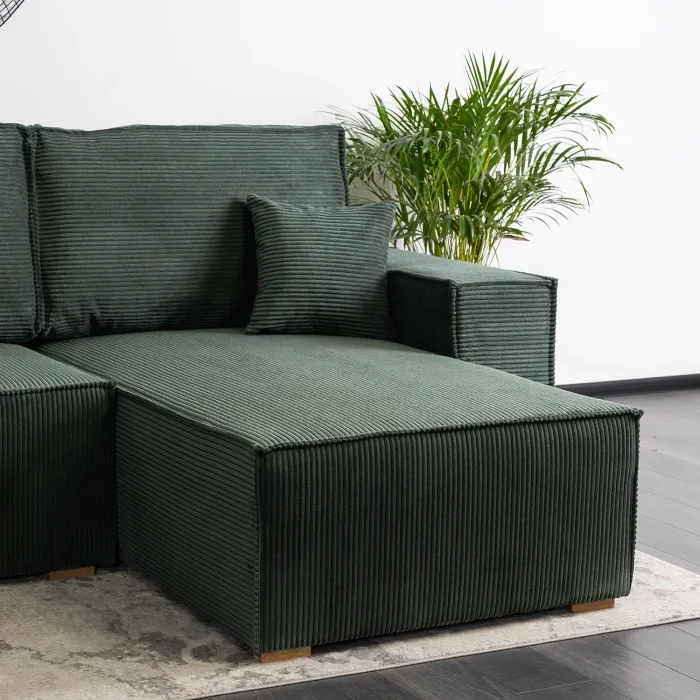 Угловой диван универсальный MEBEL ELITE ALEX, 262 см, ткань: зеленый фото №5