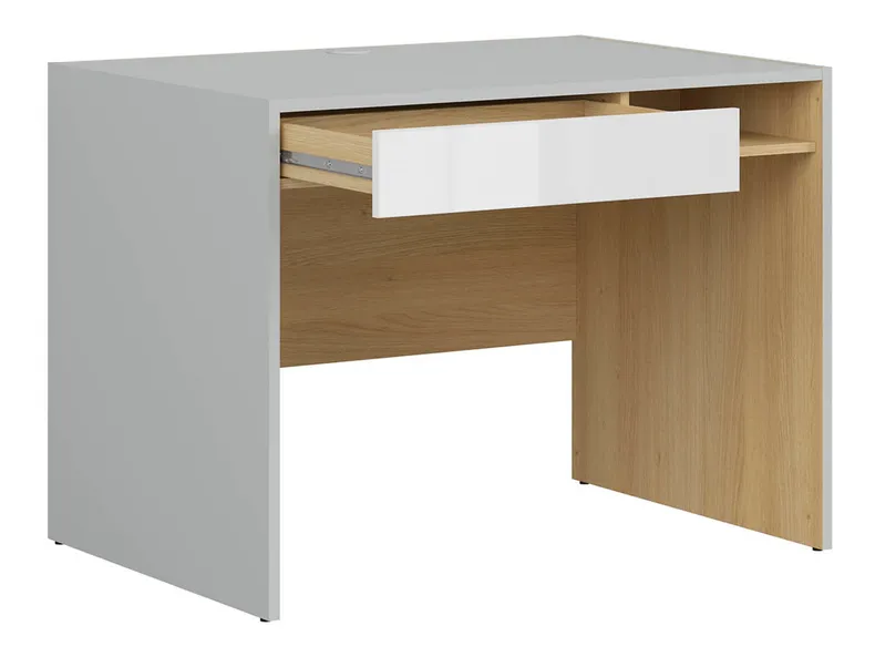 Письменный стол BRW Nandu, 100х70 см, светло-серый / дуб польский / белый глянцевый BIU1S-JSZ/DP/BIP фото №4