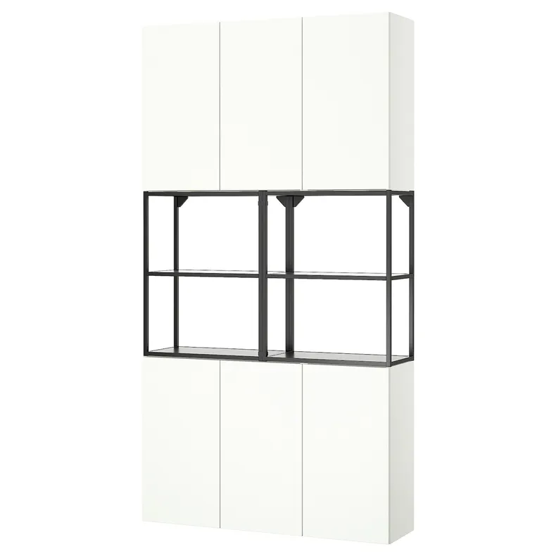 IKEA ENHET ЕНХЕТ, шафа, антрацит / білий, 120x32x225 см 095.479.82 фото №1
