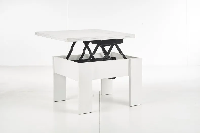 Журнальный столик-трансформер HALMAR SERAFIN 80-160x80 см белый фото №12
