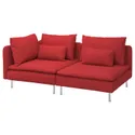 IKEA SÖDERHAMN СОДЕРХЭМН, 3-местный диван, с открытым концом / Тонуруд красный 895.144.64 фото thumb №1