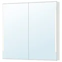 IKEA STORJORM СТОРЙОРМ, дзеркал шафа / 2 дверцят / вбуд підсвіт, білий, 100x14x96 см 202.481.18 фото thumb №1