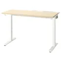 IKEA MITTZON МІТТЗОН, письмовий стіл, береза okl / біла, 120x60 см 395.258.51 фото thumb №1