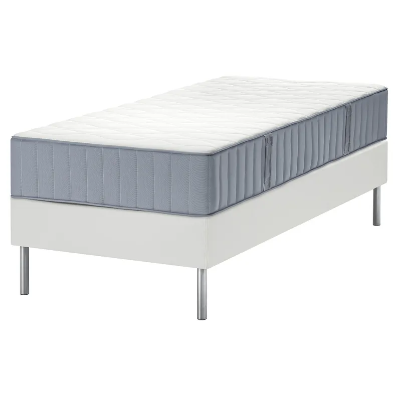IKEA LYNGÖR ЛЮНГЕР, диван-ліжко, Vågstranda середня твердість / легка блакитна біла, 90x200 см 595.540.79 фото №1