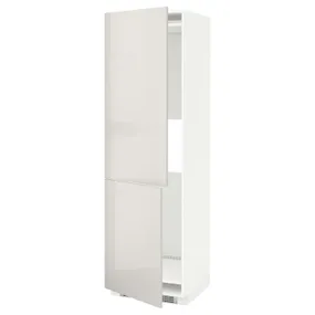 IKEA METOD МЕТОД, выс шкаф д / холодильн или морозильн, белый / светло-серый, 60x60x200 см 591.427.24 фото