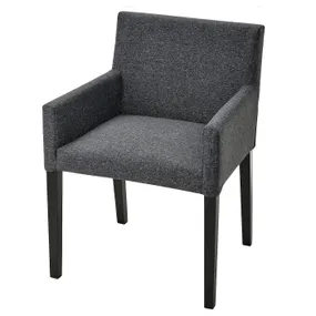 IKEA MÅRENÄS МОРЕНЭС, стул с подлокотником, черный/огненный темно-серый 995.143.88 фото