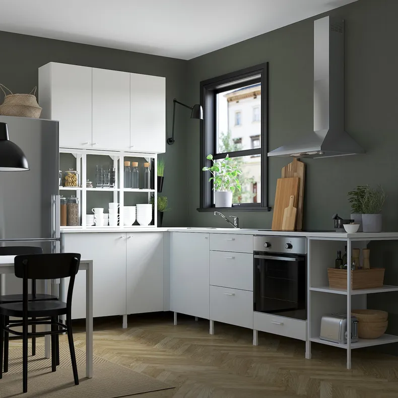 IKEA ENHET ЭНХЕТ, угловая кухня, белый 093.378.37 фото №2