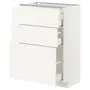 IKEA METOD МЕТОД / MAXIMERA МАКСІМЕРА, підлогова шафа з 3 шухлядами, білий / ВАЛЛЬСТЕНА білий, 60x37 см 495.072.29 фото