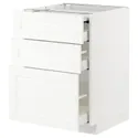 IKEA METOD МЕТОД / MAXIMERA МАКСИМЕРА, напольный шкаф с выдвиж панелью / 3ящ, белый Энкёпинг / белая имитация дерева, 60x60 см 294.734.47 фото thumb №1