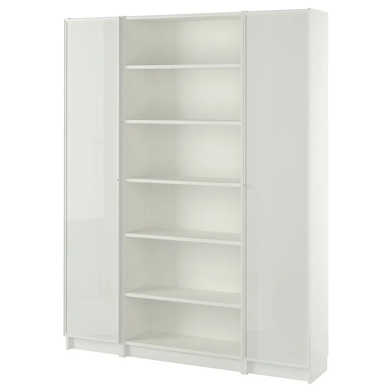 IKEA BILLY БІЛЛІ / HÖGBO ХЕГБУ, комбінація книжк шаф з склян дверц, білий, 160x202 см 794.836.65 фото №1