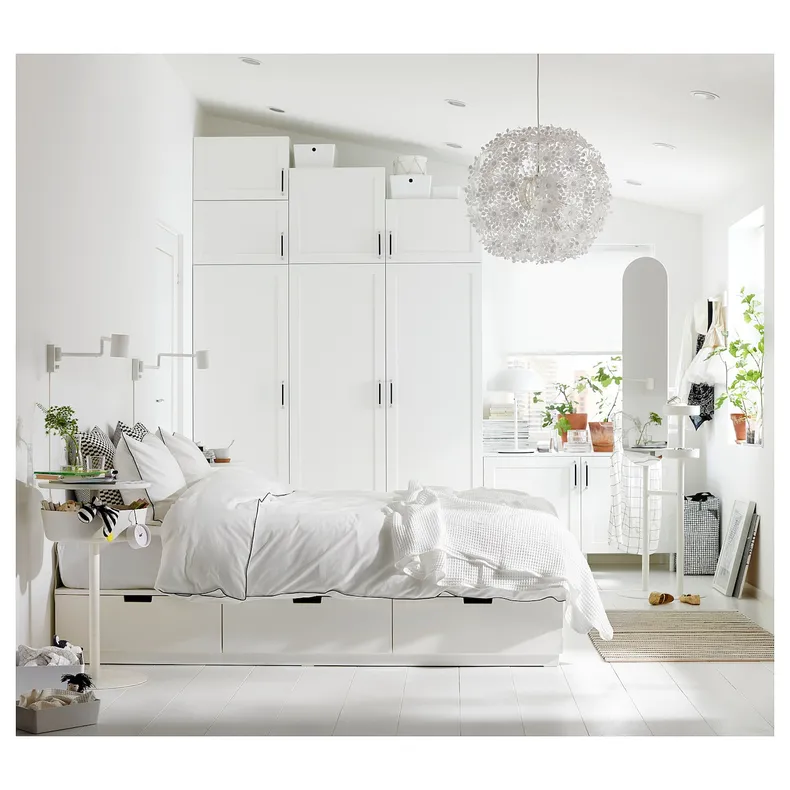 IKEA PLATSA ПЛАТСА, гардеробна шафа з 9 дверцятами, білий САННІДАЛЬ/білий, 300x57x271 см 794.243.22 фото №4