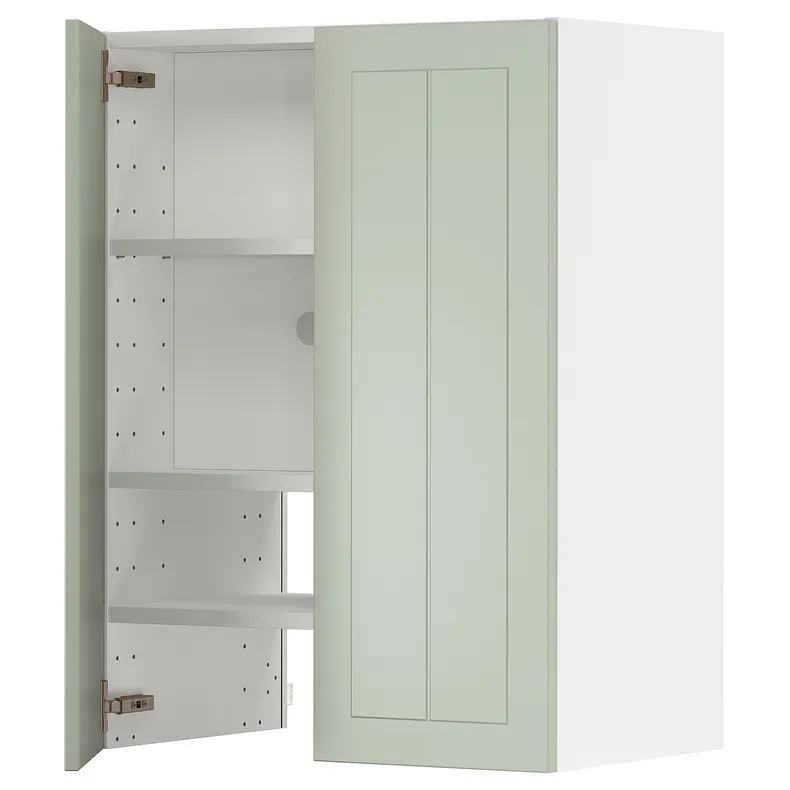 IKEA METOD МЕТОД, настінн шаф д / витяжки з полиц / дверц, білий / Стенсунд світло-зелений, 60x80 см 595.045.41 фото №1