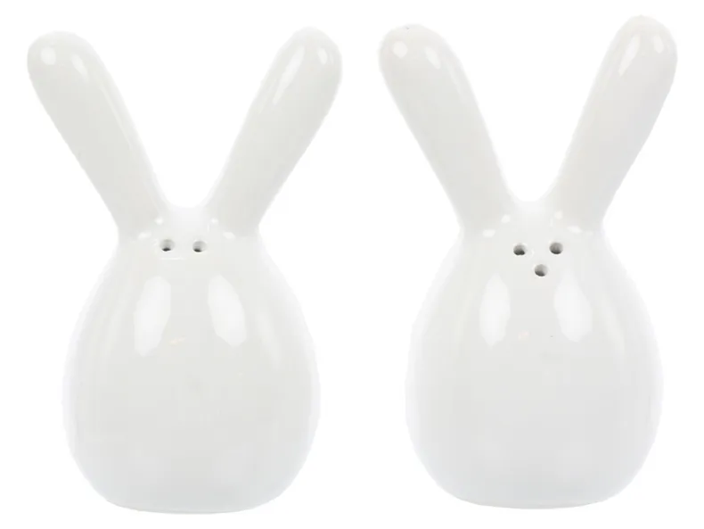 BRW Набор солонок (2 шт) BRW Кролики, керамика, белый 092530 фото №2