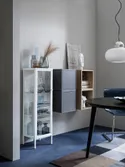 IKEA BAGGEBO БАГГЕБО, шафа зі скляними дверцятами, метал / білий, 34x30x116 см 805.029.98 фото thumb №2