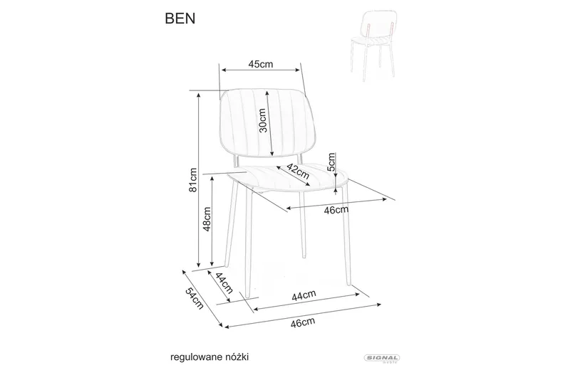 Обідній стілець SIGNAL BEN TAP Сірий фото №2