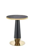 Обеденный стол HALMAR MOLINA 59x59 см, черный мрамор / черный / золотой фото thumb №1