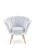 М'яке крісло HALMAR AMORINO світло-блакитний, ніжки - золото фото thumb №4