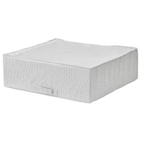 IKEA STUK СТУК, коробка для зберігання, білий / сірий, 55x51x18 см 403.095.73 фото