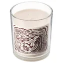 IKEA GLANSLIND ГЛАНСЛІНД, ароматизована свічка у склянці, димчаста ваніль / світло-бежевий, 45 годин. 005.524.21 фото thumb №1