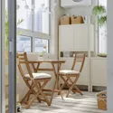 IKEA ASKHOLMEN АСКХОЛЬМЕН, стіл+2 складані стільці, вуличний, темно-коричневий/КУДДАРНА бежевий, 60x62 см 795.299.51 фото thumb №2