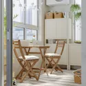 IKEA ASKHOLMEN АСКХОЛЬМЕН, стол+2 складных стула,д / сада, темно-коричневый / куддарна-бежевый, 60x62 см 795.299.51 фото thumb №2