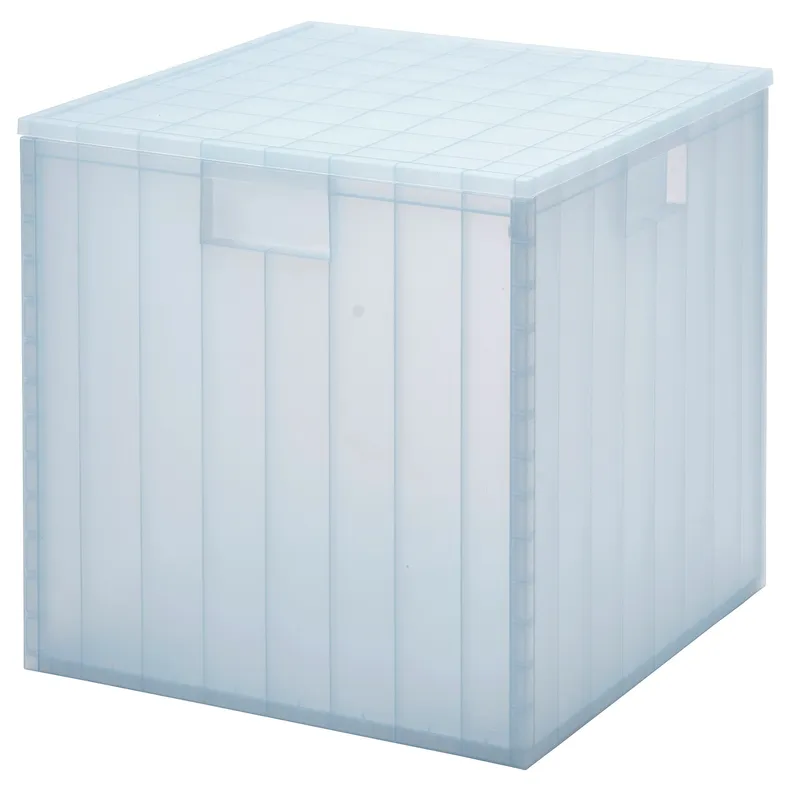 IKEA PANSARTAX ПАНСАРТАКС, коробка для зберігання з кришкою, прозорий сіро-блакитний, 33x33x33 см 405.150.21 фото №1