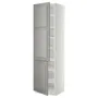 IKEA METOD МЕТОД, высокий шкаф с полками / 2 дверцы, белый / бодбинский серый, 60x60x220 см 294.659.61 фото