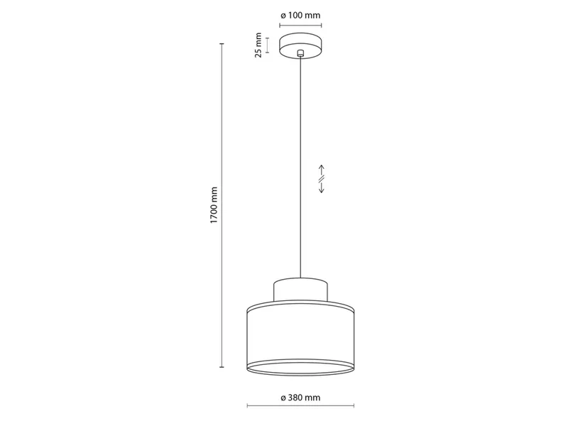 BRW Тканинний підвісний світильник Duo Jute 170 см білий 095054 фото №5