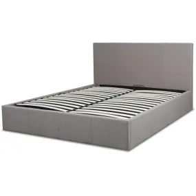 Кровать двуспальная MEBEL ELITE MELIA, 160x200 см, ткань: серый фото