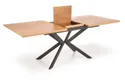 Обідній стіл розкладний HALMAR LEGARTO 160-200x90 см, стільниця - натуральний дуб, ніжка - чорна фото thumb №4