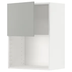 IKEA METOD МЕТОД, шафа навісна для мікрохвильової печ, білий / Хавсторп світло-сірий, 60x80 см 295.387.50 фото