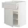 IKEA METOD МЕТОД / MAXIMERA МАКСІМЕРА, підлогова шафа з шухлядами та дверц, білий / світло-сірий Lerhyttan, 60x60 см 394.607.55 фото