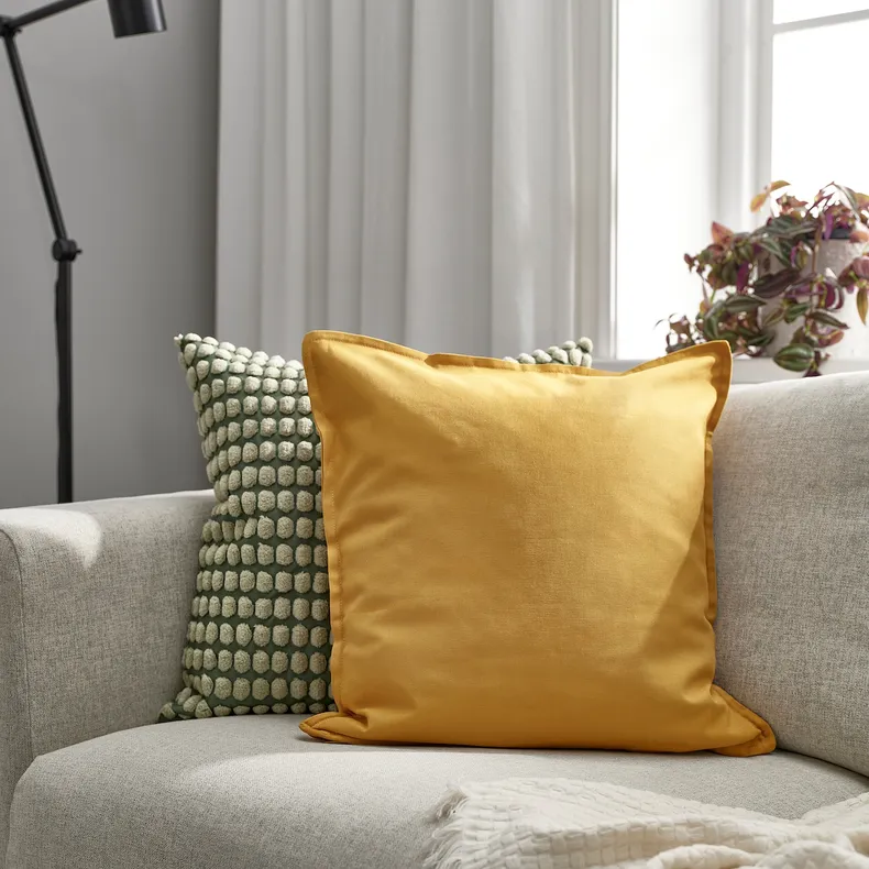 IKEA GURLI ГУРЛИ, чехол на подушку, золотисто-жёлтый, 50x50 см 203.958.21 фото №2