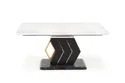 Обідній стіл розкладний HALMAR VINCENZO 160-200x90 см, білий мармур, чорна/золота ніжка фото thumb №11