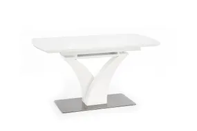Обеденный стол раскладной HALMAR PALERMO 140-180x80 см, белый матовый фото
