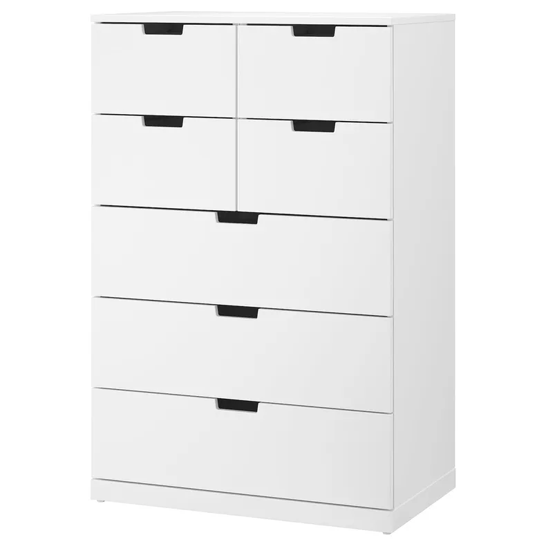 IKEA NORDLI НОРДЛІ, комод із 7 шухлядами, білий, 80x122 см 992.395.02 фото №1
