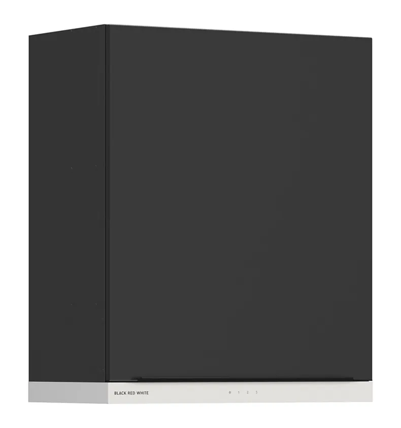 BRW Верхний кухонный шкаф Sole L6 60 см с вытяжкой слева черный матовый, черный/черный матовый FM_GOO_60/68_L_FAMI-CA/CAM/BI фото №2