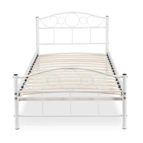 Кровать односпальная металлическая MEBEL ELITE GRIFFIN, 90x200 см, Белый фото