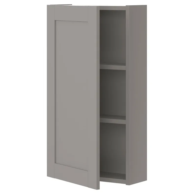 IKEA ENHET ЕНХЕТ, настінн шафа з 2 поличками/дверцят, сіра/сіра рамка, 40x17x75 см 893.224.98 фото №1