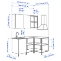 IKEA ENHET ЕНХЕТ, кутова кухня, антрацит / білий 493.381.61 фото thumb №4
