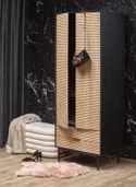 Шкаф для одежды HALMAR MURANO S-1 дуб артизан/черный фото thumb №2