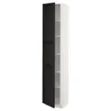 IKEA METOD МЕТОД, высокий шкаф с полками, белый / Лерхиттан с черными пятнами, 40x37x200 см 594.673.41 фото thumb №1