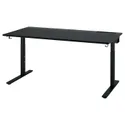 IKEA MITTZON МІТТЗОН, письмовий стіл, шпон ясена, тонований чорним/чорним, 160x80 см 395.291.18 фото thumb №1
