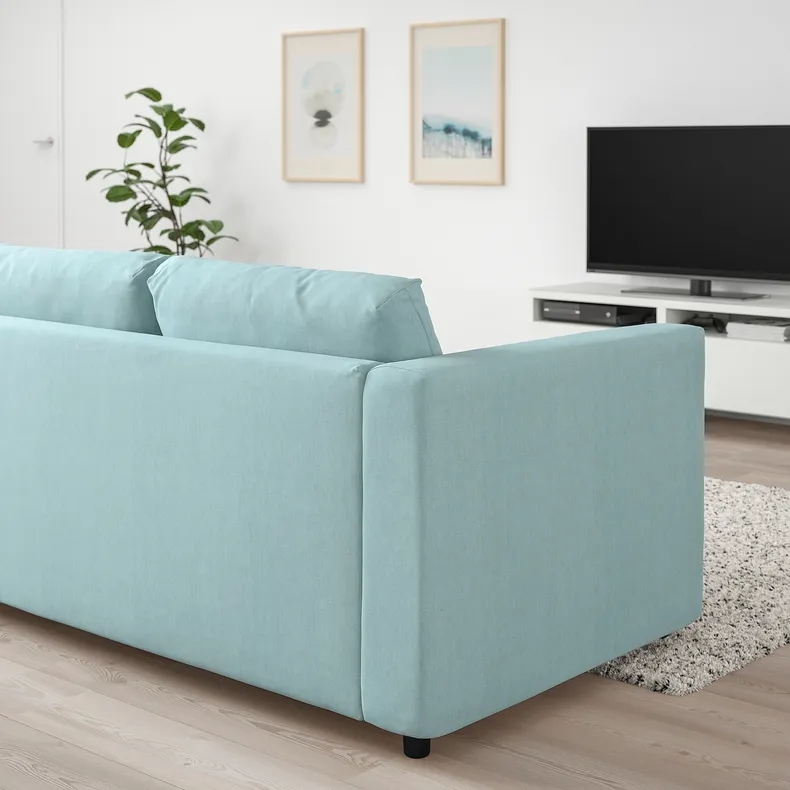 IKEA VIMLE ВІМЛЕ, 3-місний диван-ліжко, САКСЕМАРА світло-синій 495.372.07 фото №4
