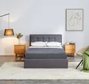 Ліжко односпальне HALMAR PADVA з підйомним механізмом 120x200 см сірий фото thumb №3