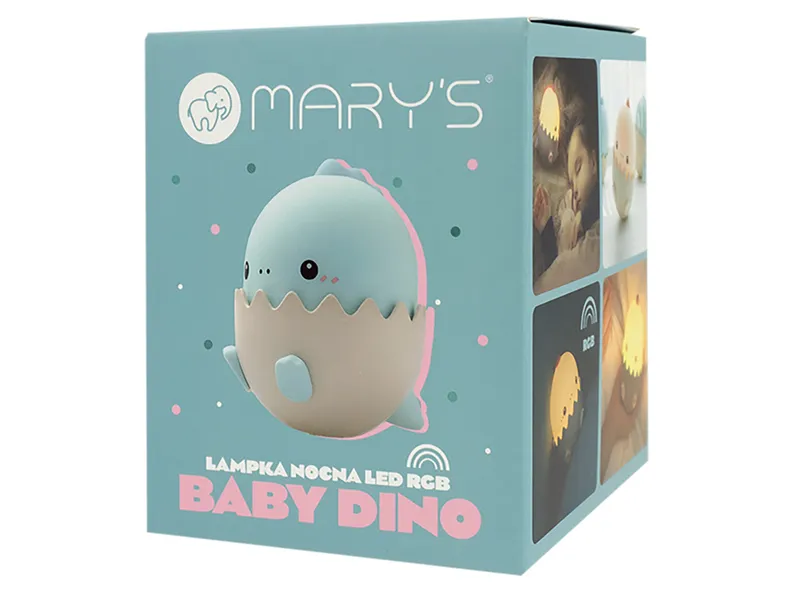 BRW Детская светодиодная силиконовая лампа Mary's Baby Dino синяя 096866 фото №6