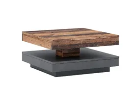 Журнальний столик SIGNAL Cotto 67x67 см, старе дерево / темно-сірий фото