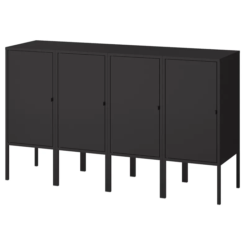 IKEA LIXHULT ЛИКСГУЛЬТ, комбинация д / хранения, антрацит, 140x35x82 см 393.883.59 фото №1